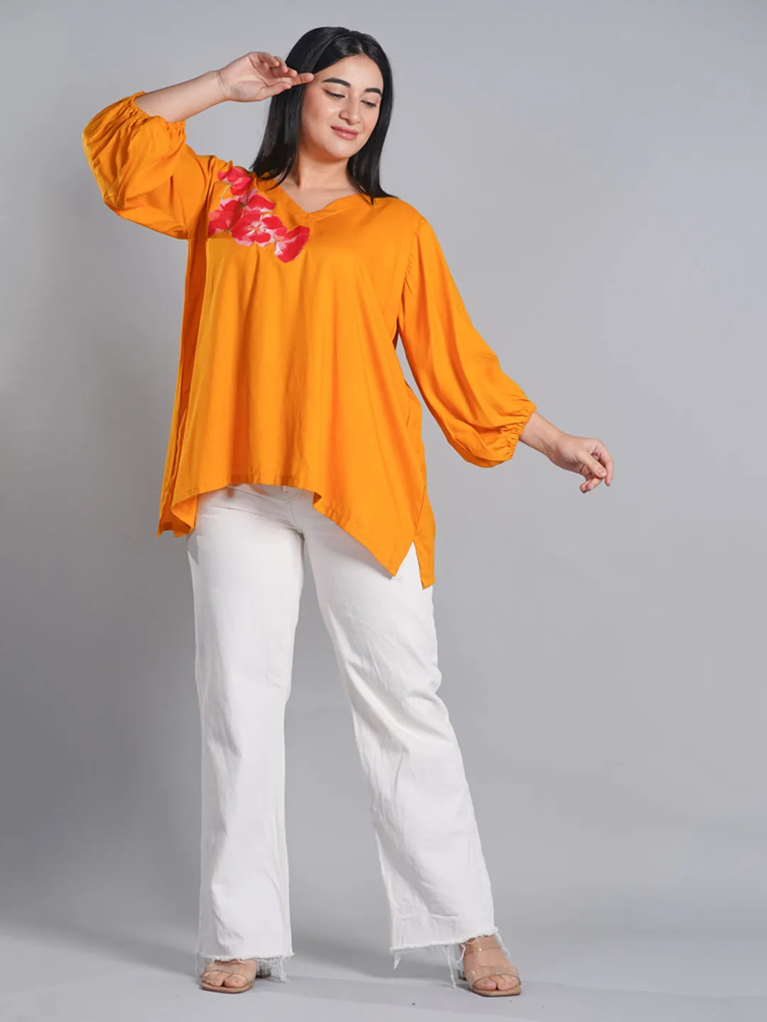 Mustard Rayon Top - PeonyPassion