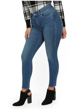 Mya Curvy High-Waisted Sculpting No Gap Super-Skinny Jeans - Blue Love