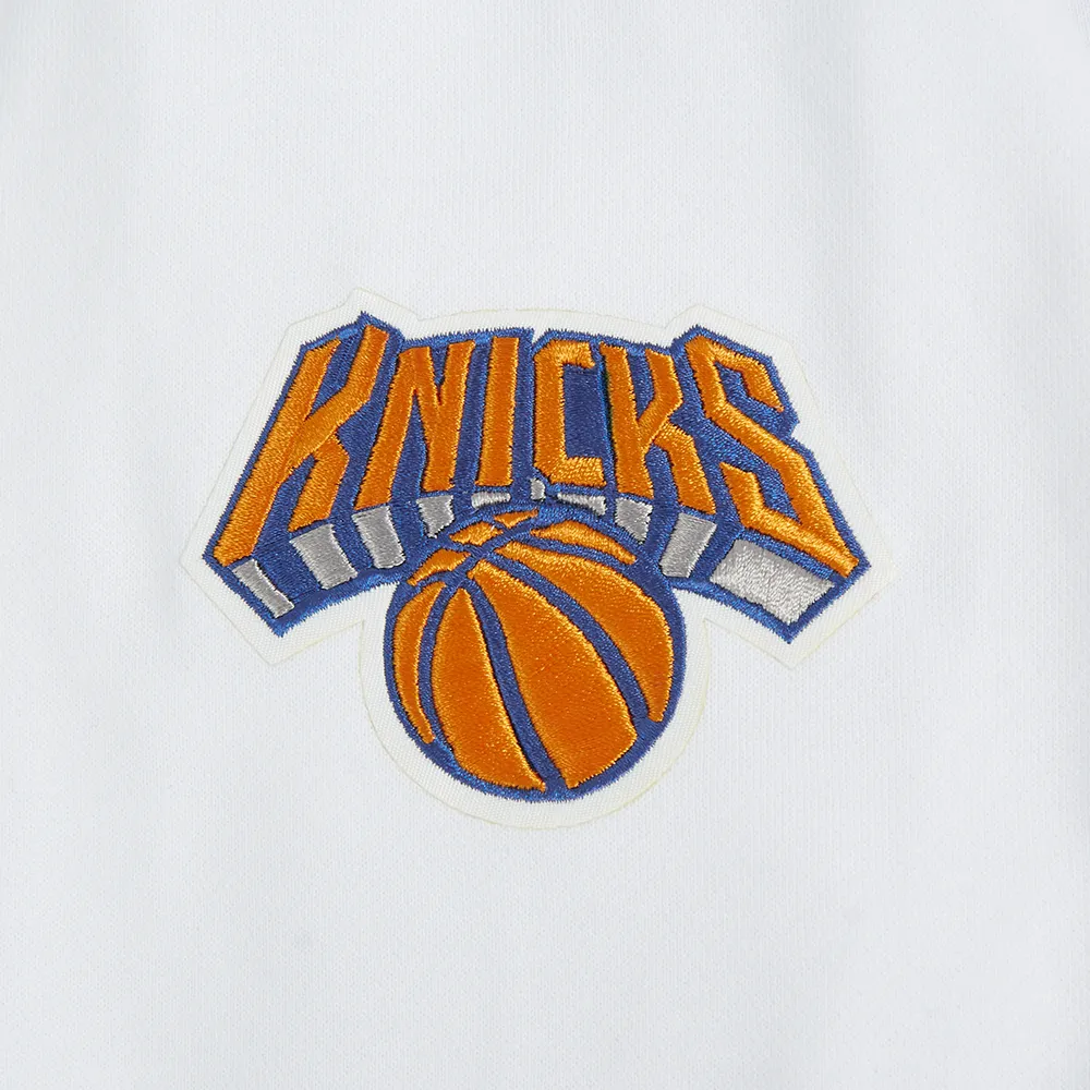 NBA NEW YORK KNICKS CITY EDITION 24-25 WOMEN'S FLC CROPPED PO HOODIE (WHITE)