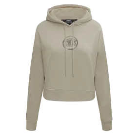 NBA NEW YORK KNICKS NEUTRAL WOMEN'S CROPPED PO HOODIE (TAUPE)