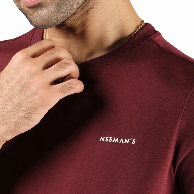 Neeman's Organic Cotton T-Shirt for Men | Maroon | Crew Neck