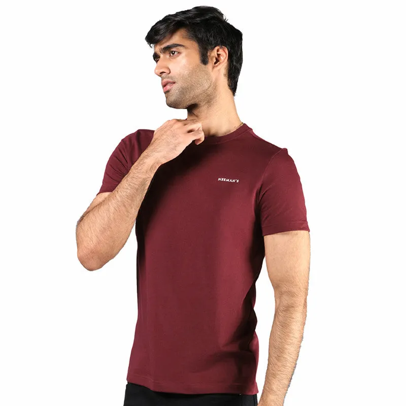 Neeman's Organic Cotton T-Shirt for Men | Maroon | Crew Neck