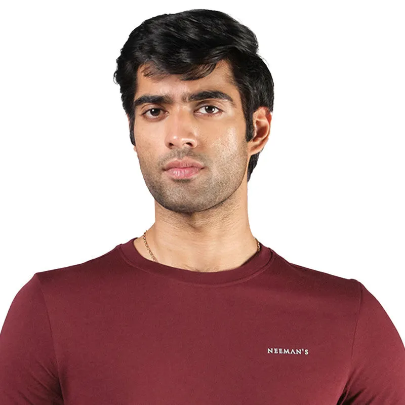 Neeman's Organic Cotton T-Shirt for Men | Maroon | Crew Neck