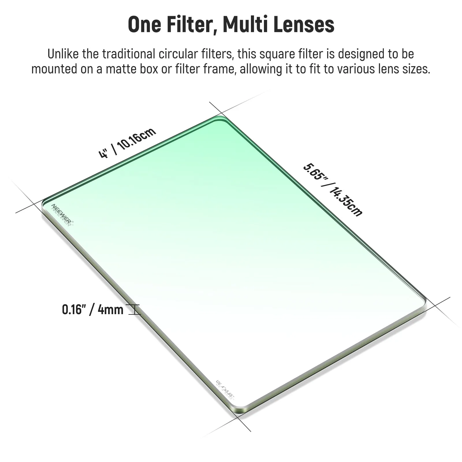 NEEWER 4"x5.65" Square UV Filter