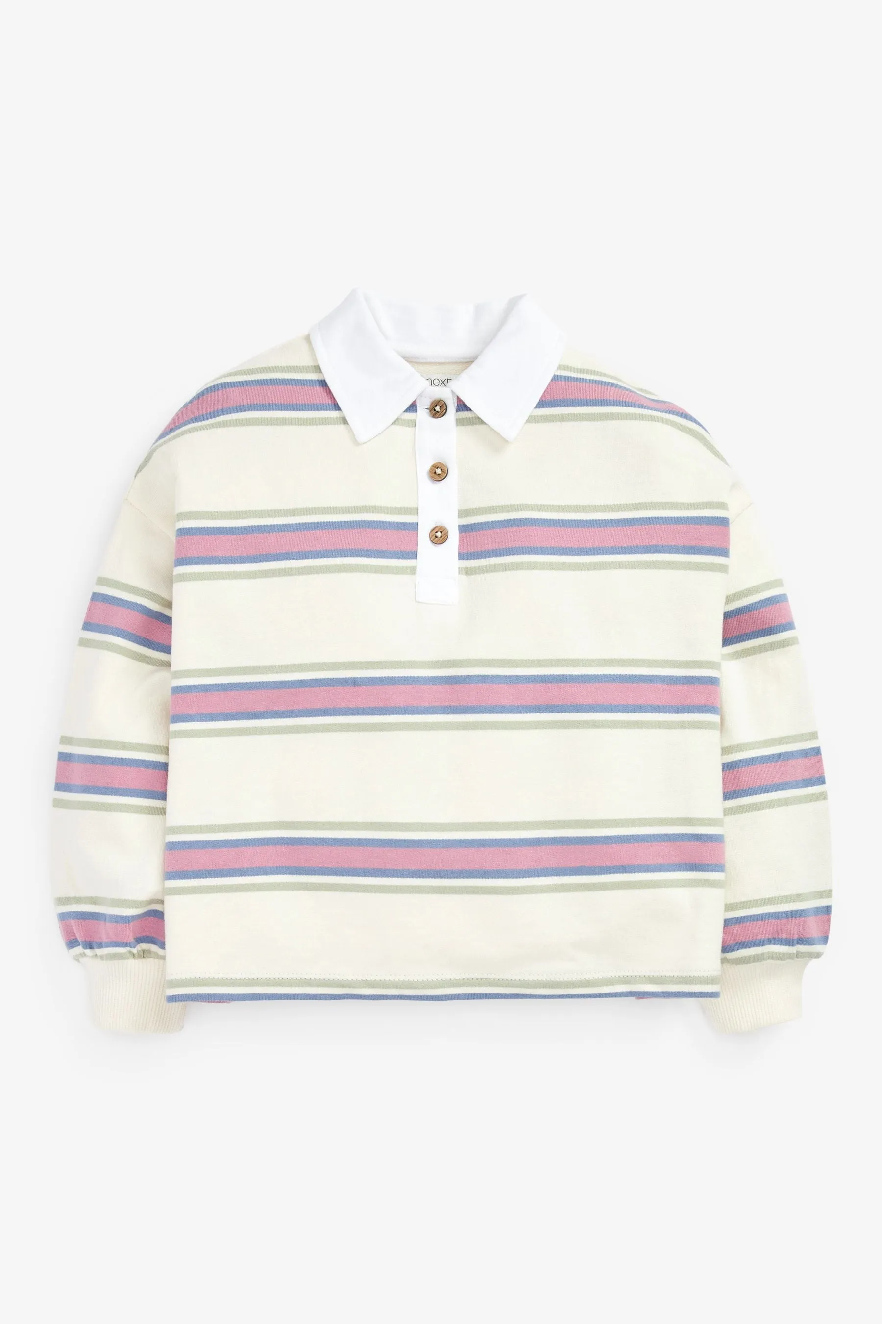 Next Pink Stripe Older Boys Polo Shirt