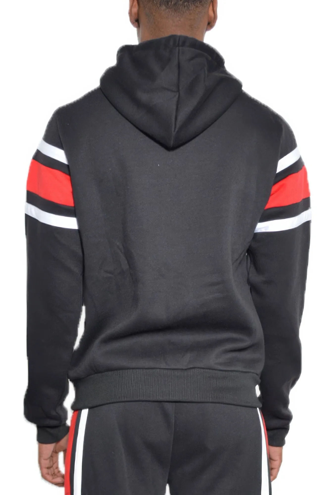 NicholesGifts Men Solid With Three Stripe Pullover Hoodie