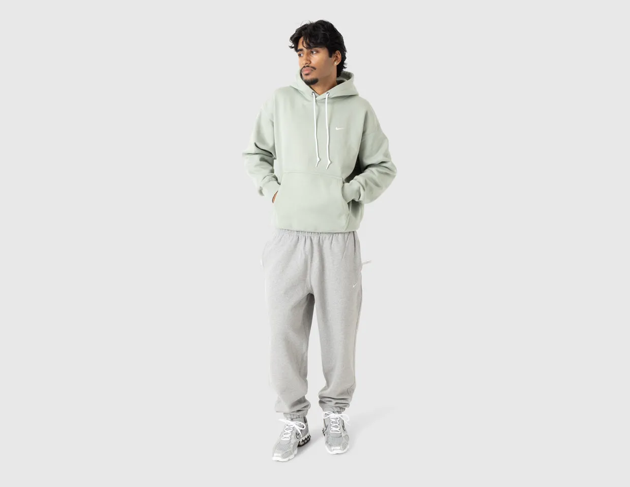 Nike Solo Swoosh Pullover Hoodie Jade Horizon / White