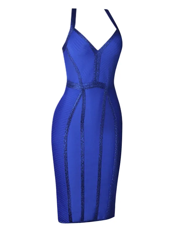 Nvuvu Perfect Pick Blue Sparkly Bodycon Dress