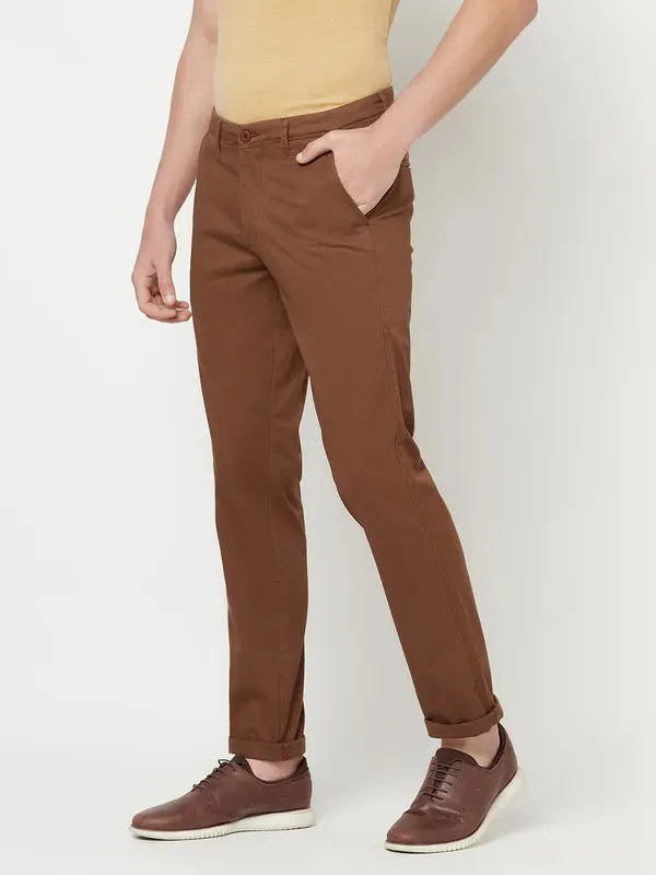 Octave Men Brown Chinos Trousers