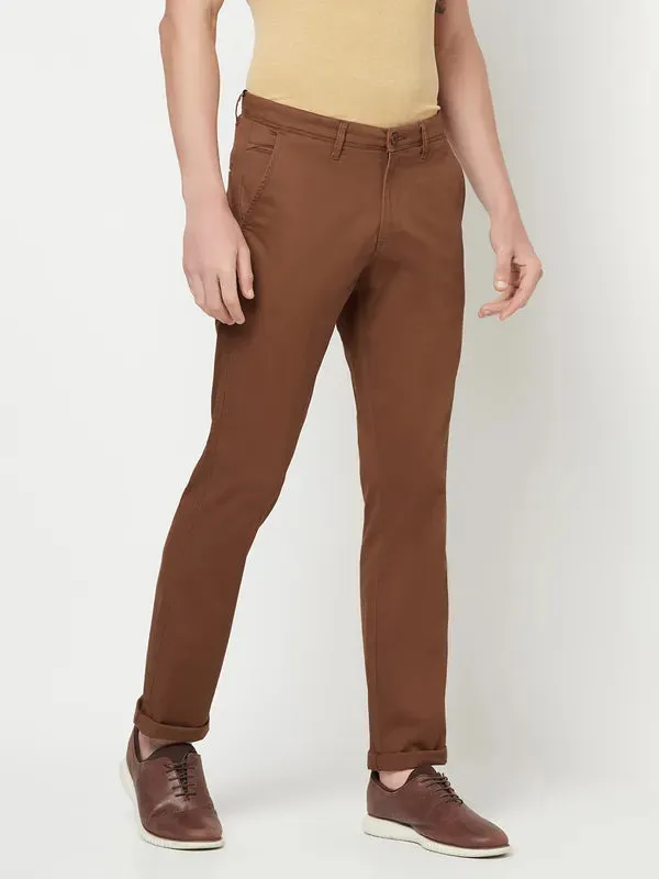 Octave Men Brown Chinos Trousers