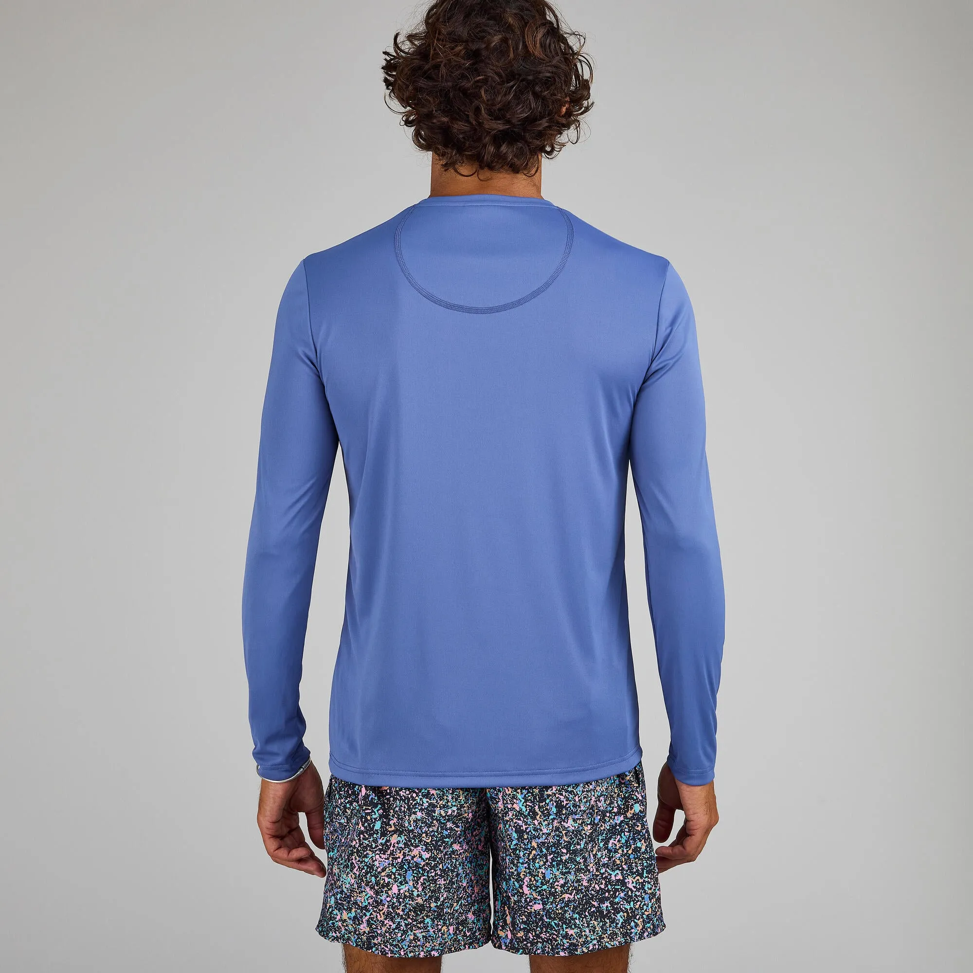 Olaian Men's surfing WATER T-SHIRT long sleeve UV-protection top - Blue