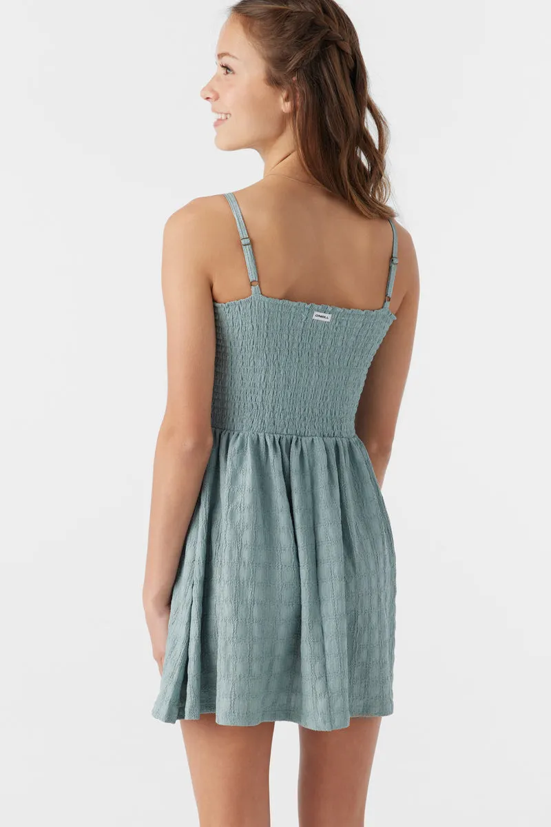 O'Neill Girls Shaena Dress-Silver Blue