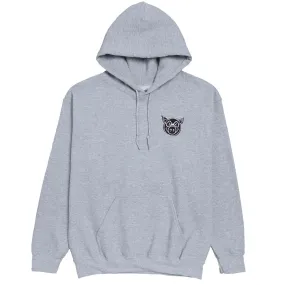 Pig Head Embroidered Hoodie - Heather Grey