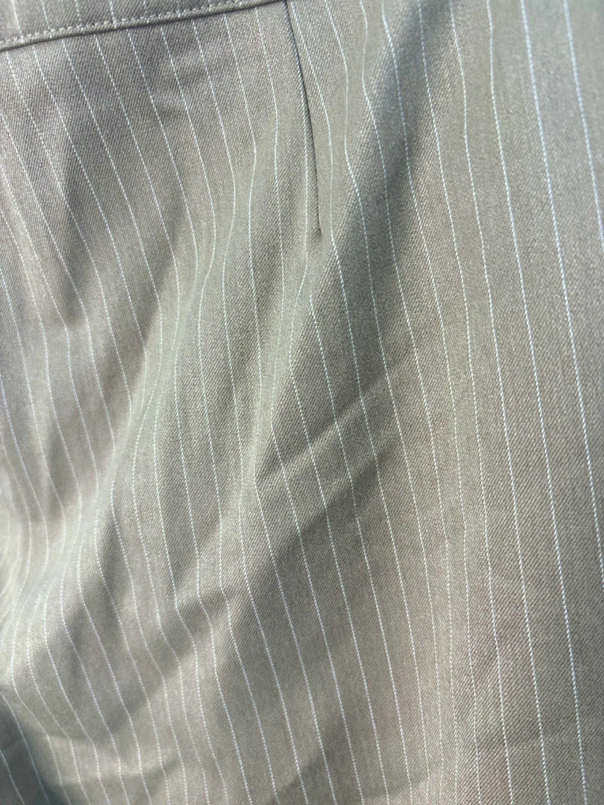 P.L.T. Label Beige Pinstripe Trousers UK 10