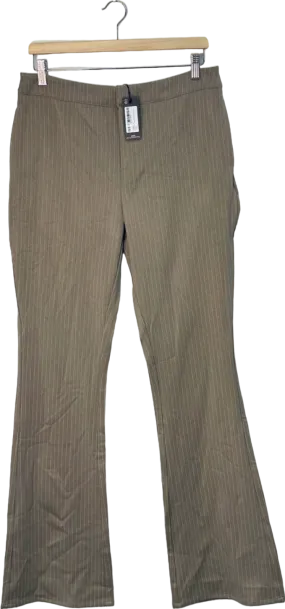 P.L.T. Label Beige Pinstripe Trousers UK 10