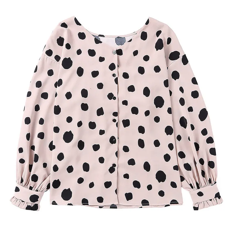 Polka Dot Chiffon Blouse Women’s Top