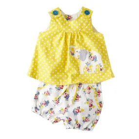 Polka Dot Elephant Top & Shorts Set, Size 18M-6Yrs