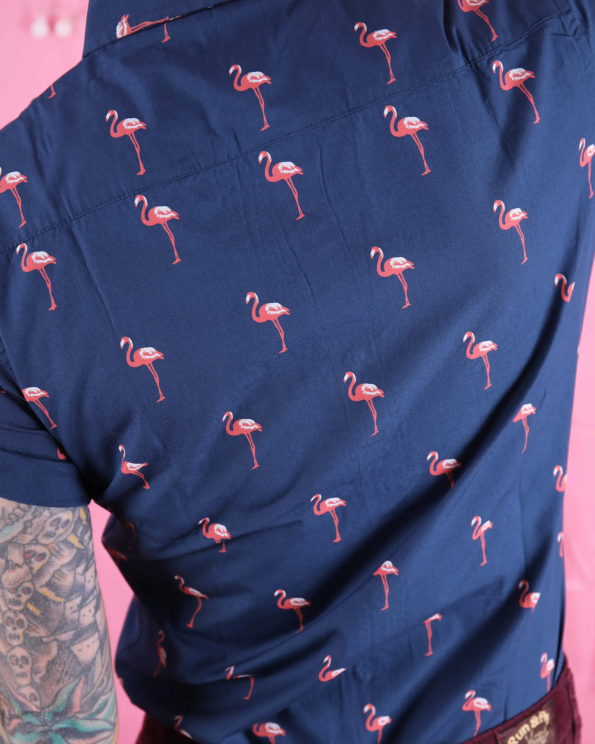 Preppy Flamingo Short Sleeve Shirt