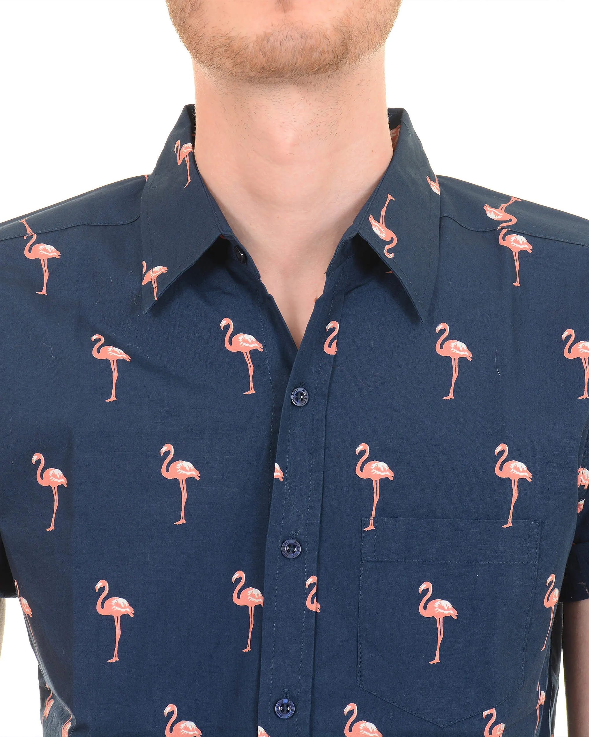 Preppy Flamingo Short Sleeve Shirt