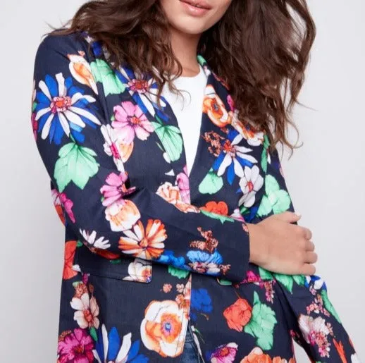 Printed Linen Blazer