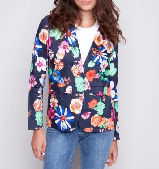 Printed Linen Blazer