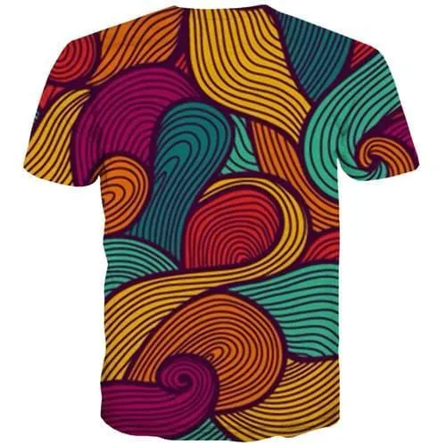 Psychedelic T-shirt Men Abstract T-shirts Graphic Dizziness Tshirts Novelty Colorful Tshirt Anime Harajuku Tshirts Cool