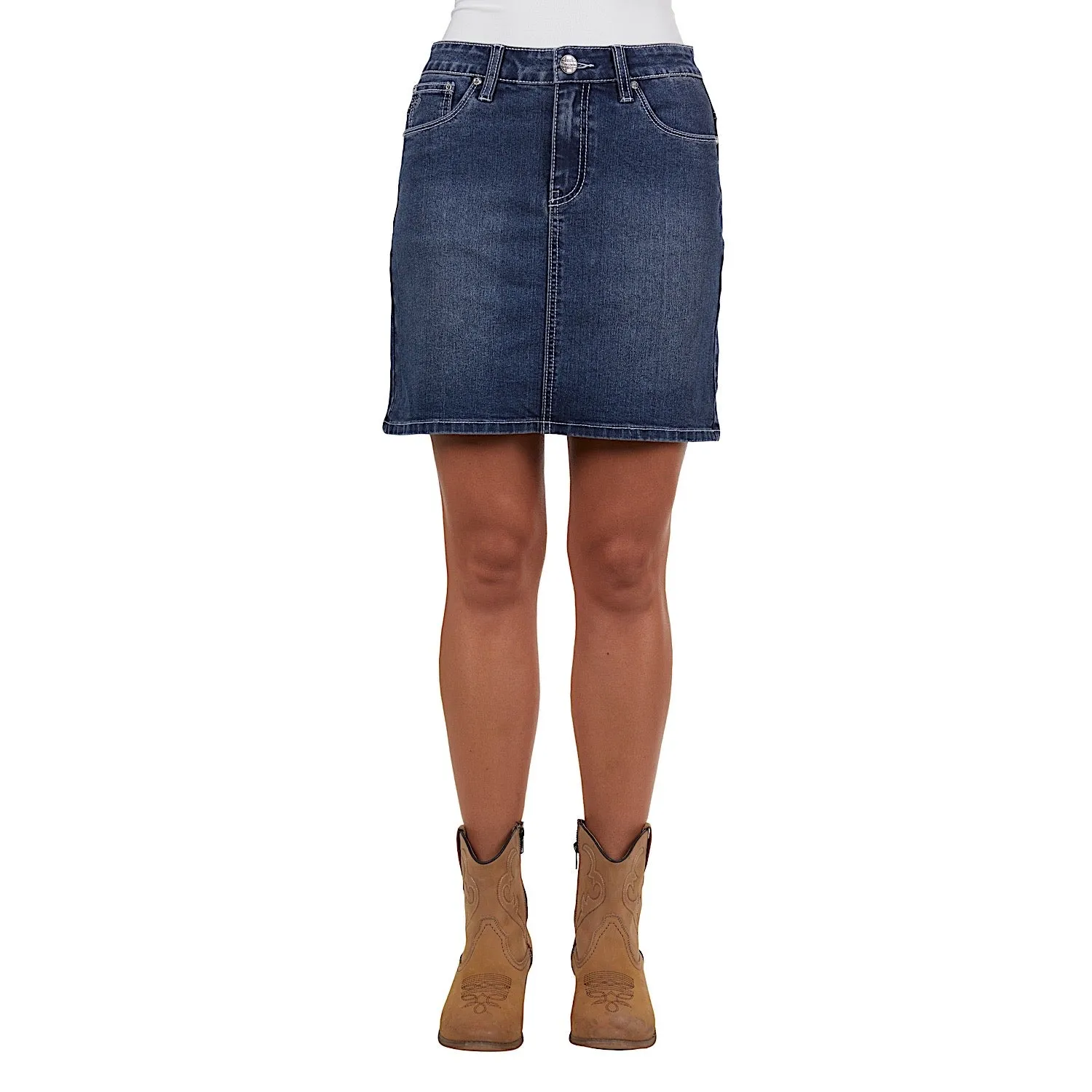 Pure Western Womens Davina Denim Skirt Indigo