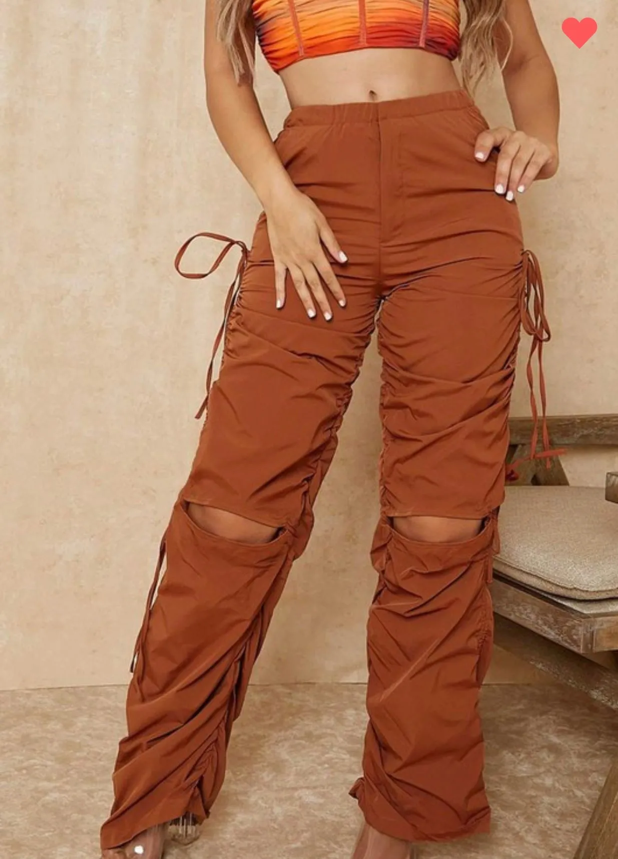 "Cut Out" Drawstring Pants