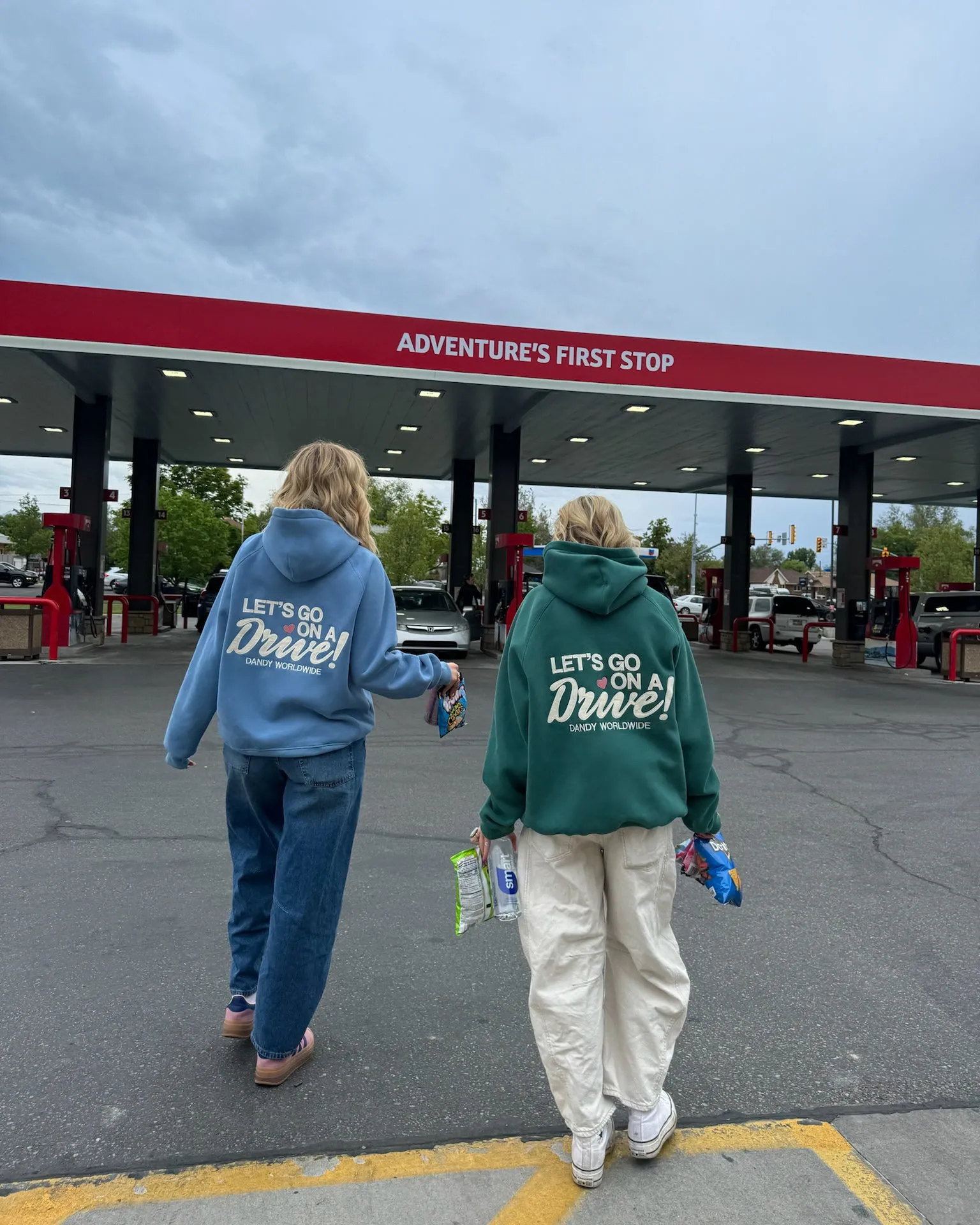 "Let's Go on a Drive" Oversized Lux Hoodie in Green