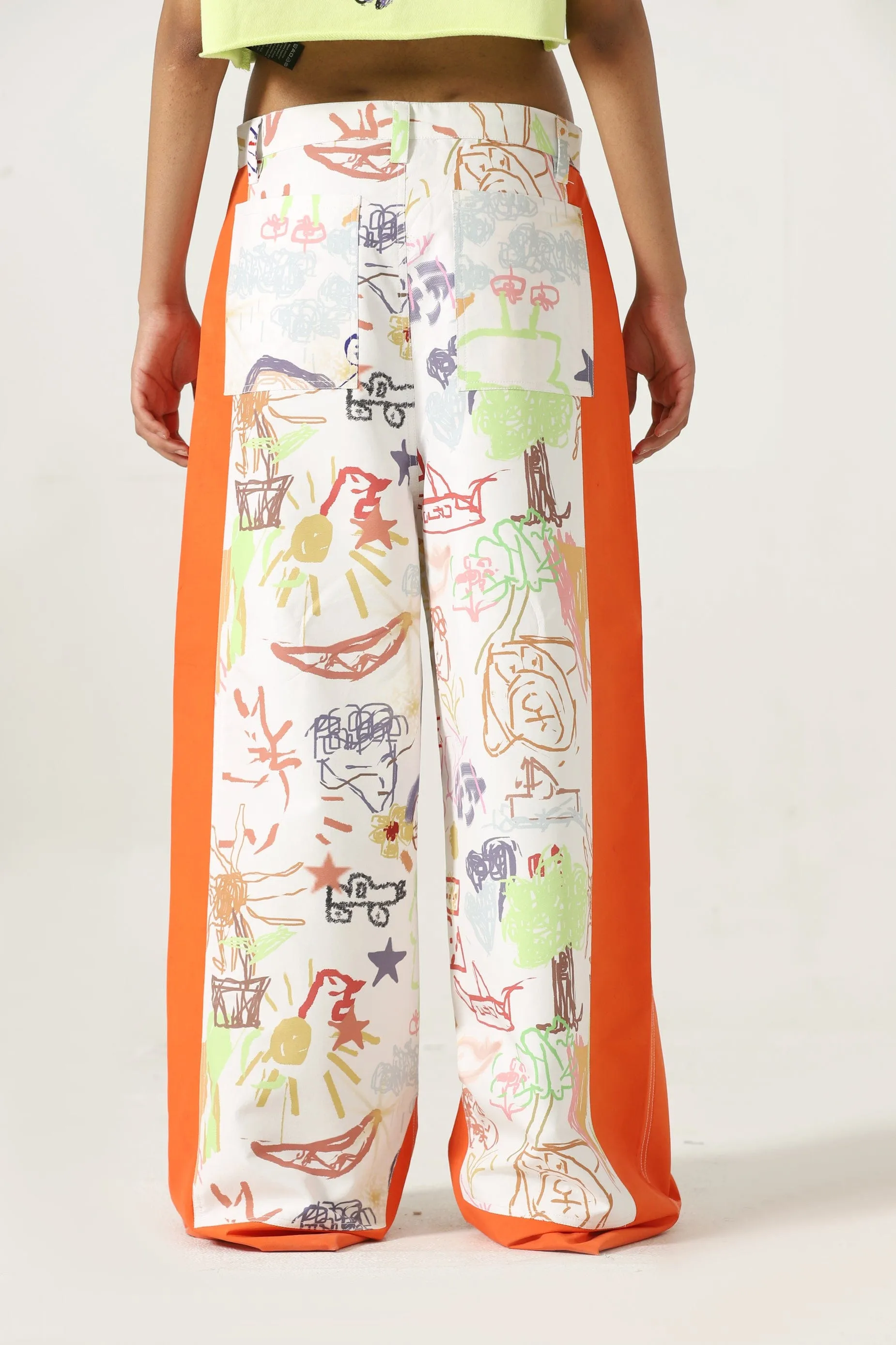 "LIFE IS A DOODLE" PRINTED TROUSERS