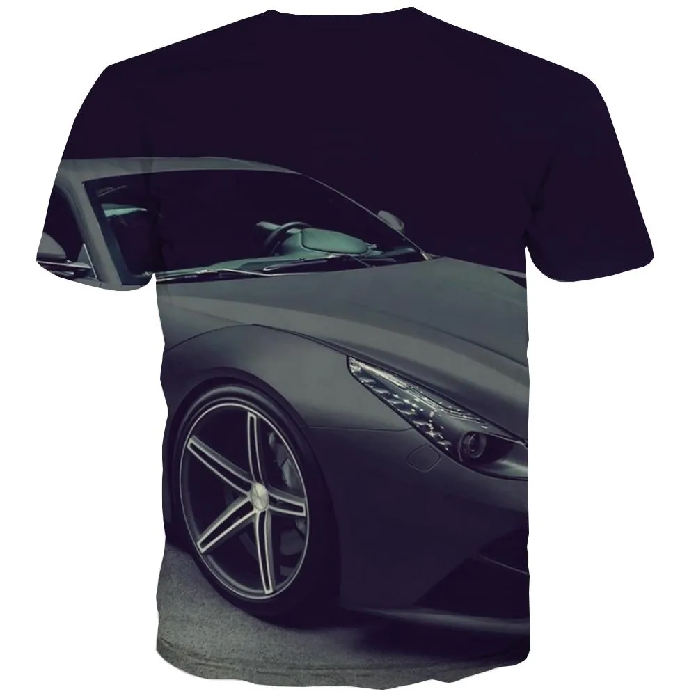 Racing Car T shirts Men Metal Tshirt Anime City T-shirts 3d Gray Tshirts Cool Retro T shirts Funny