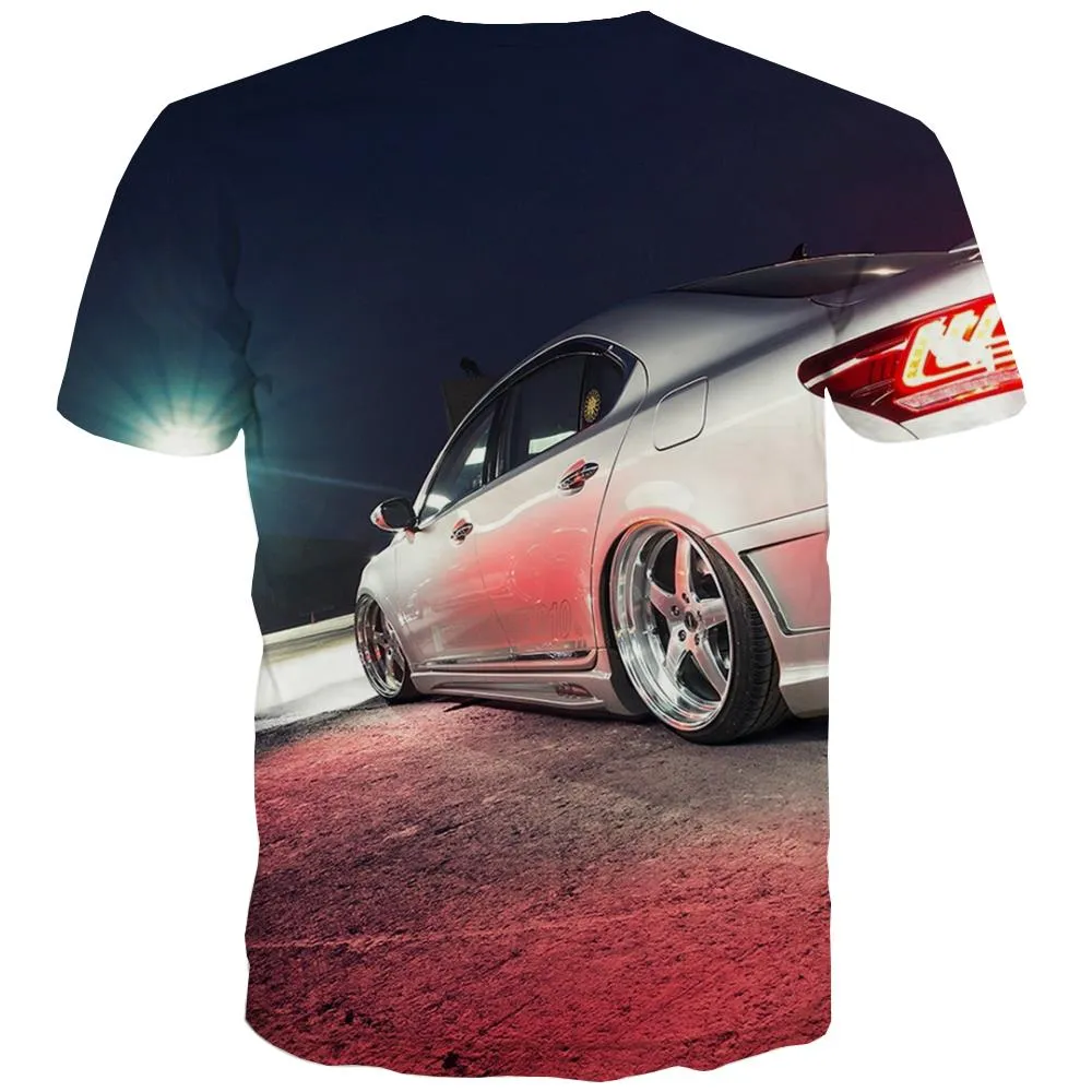 Racing Car T shirts Men Metal Tshirt Anime City Tshirt Printed Gray T-shirts Graphic Retro Tshirts Novelty