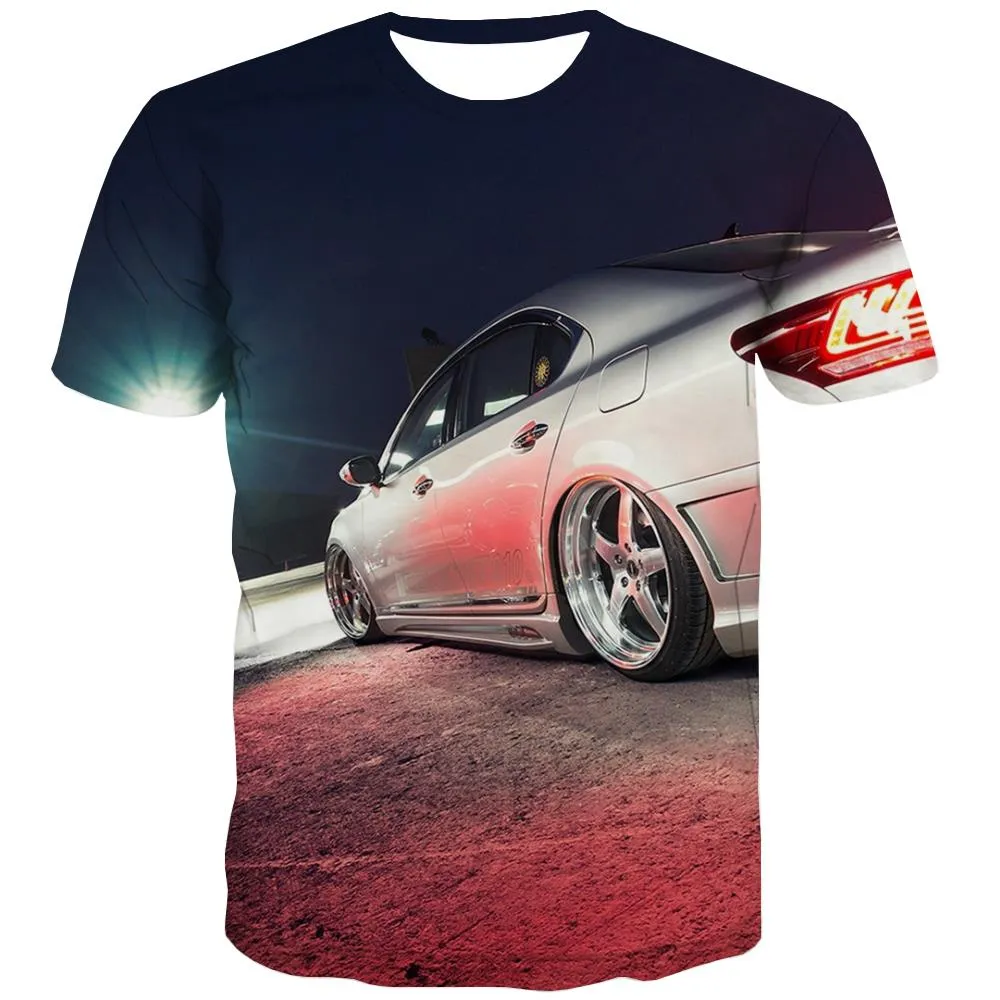 Racing Car T shirts Men Metal Tshirt Anime City Tshirt Printed Gray T-shirts Graphic Retro Tshirts Novelty