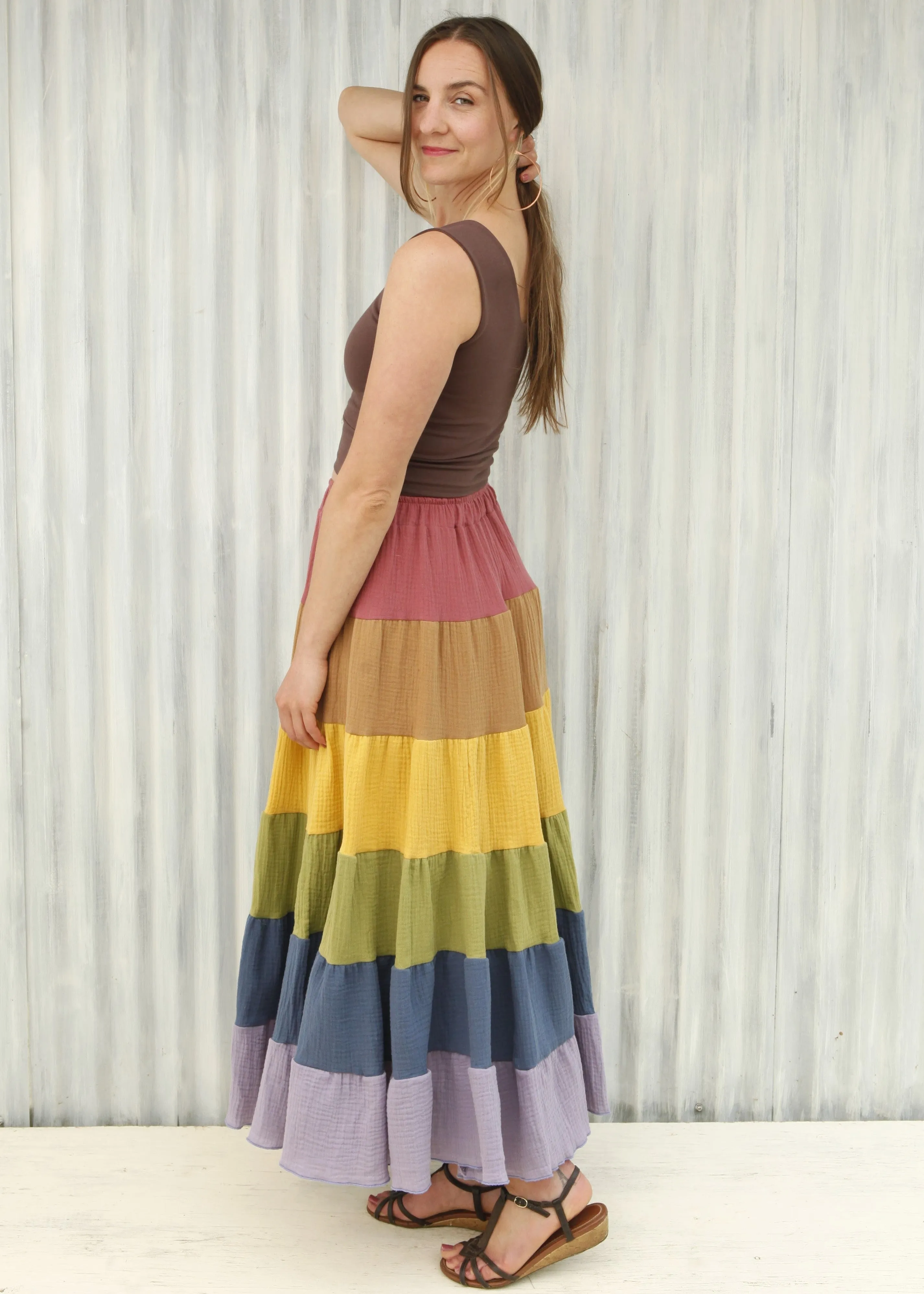 Rainbow Peasant Skirt