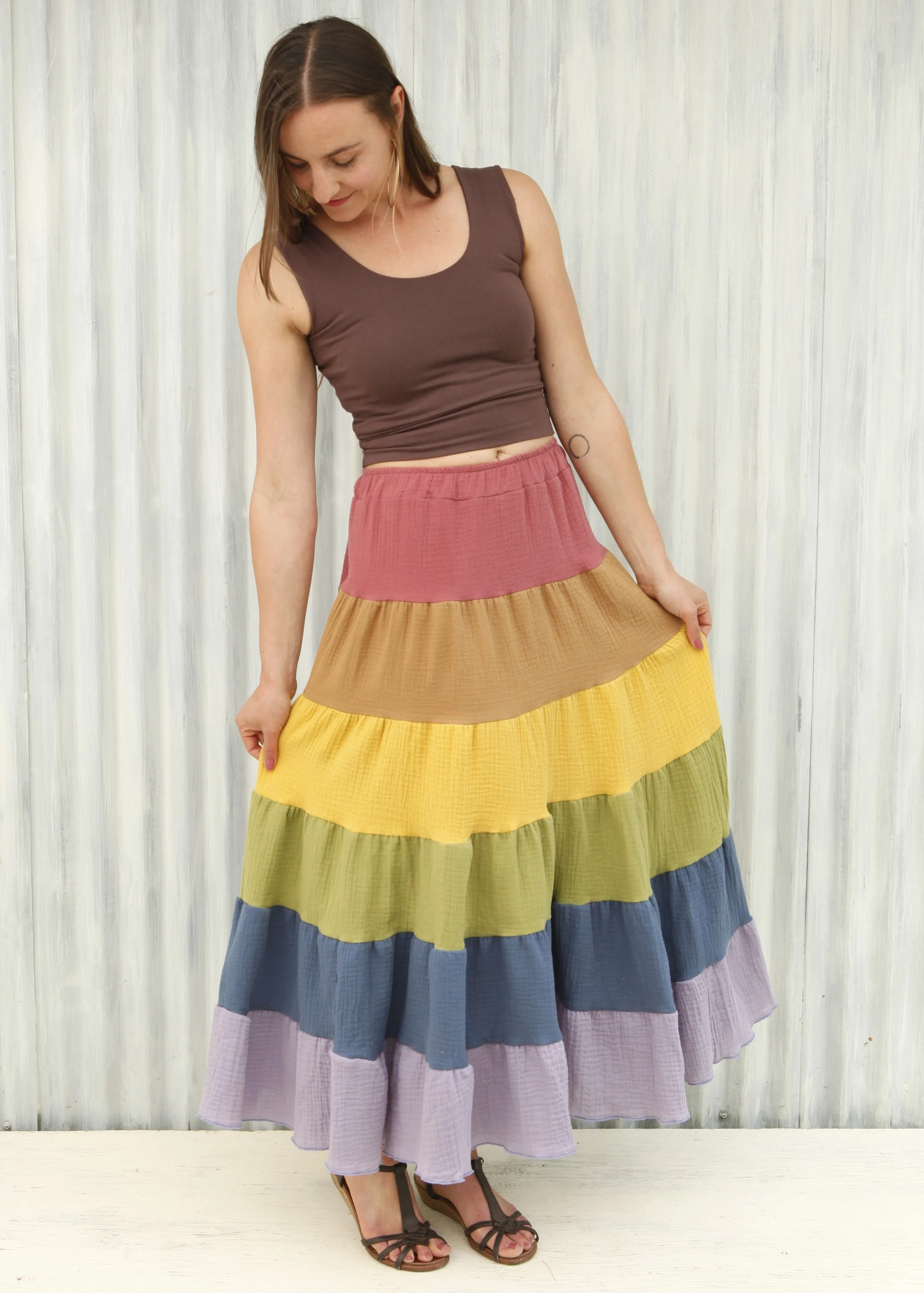 Rainbow Peasant Skirt