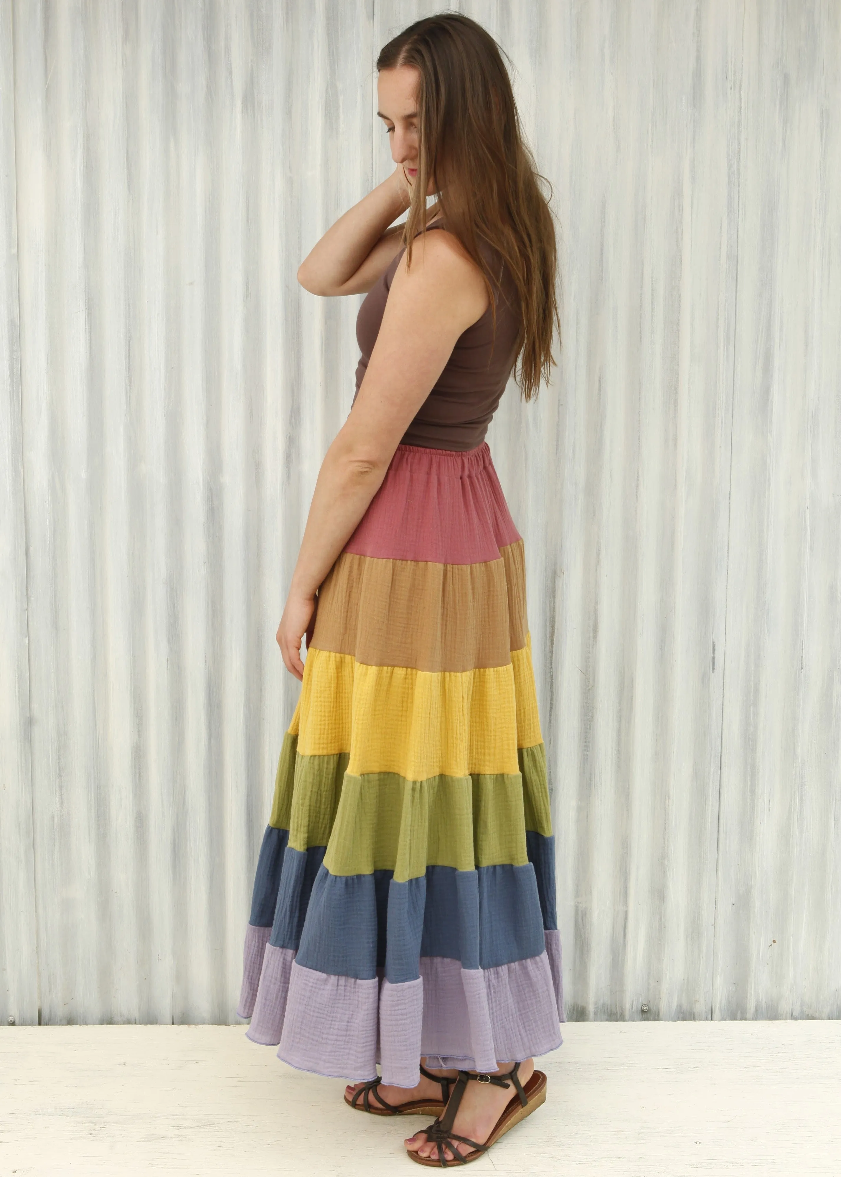 Rainbow Peasant Skirt