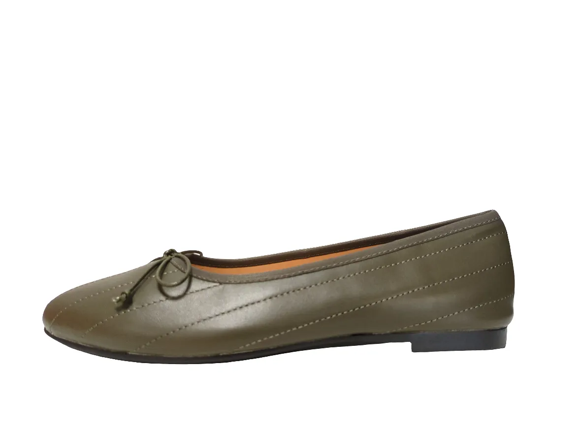 Ralph Migel  Olive Green Stitch Ballet Flat Windy