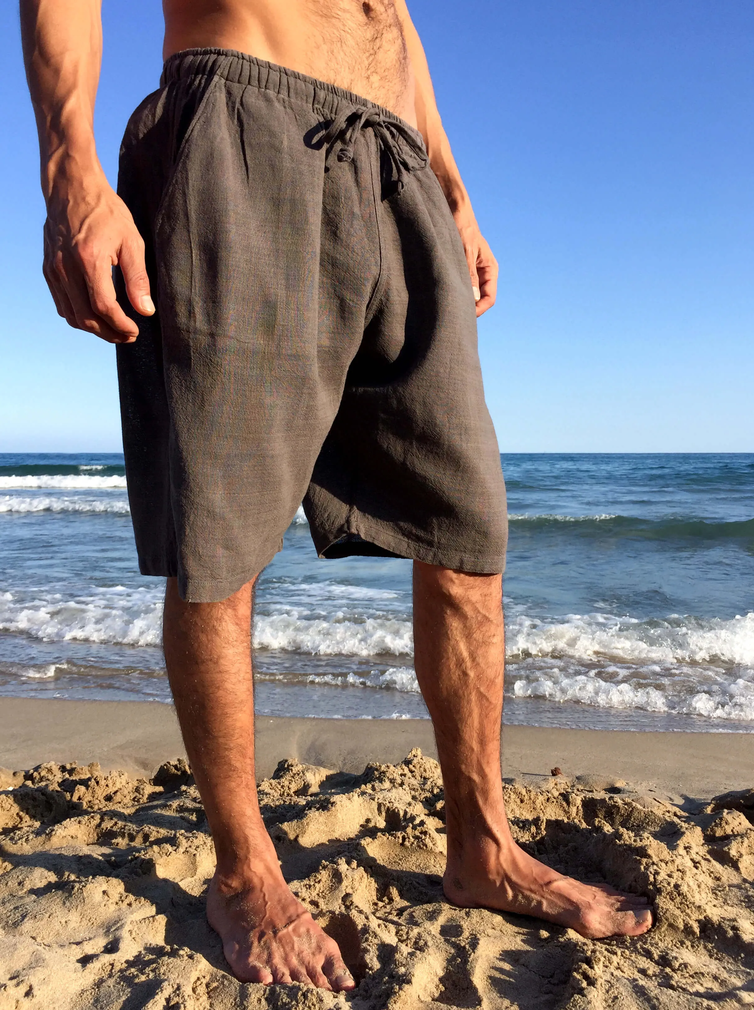 Raw Cotton Shorts Brown