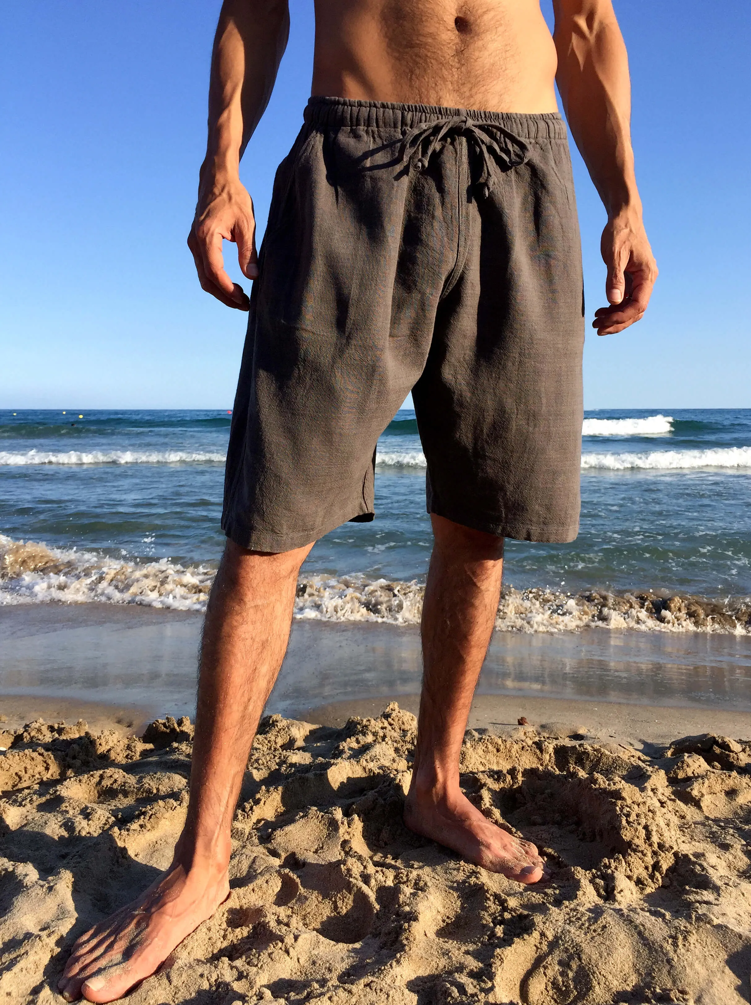 Raw Cotton Shorts Brown