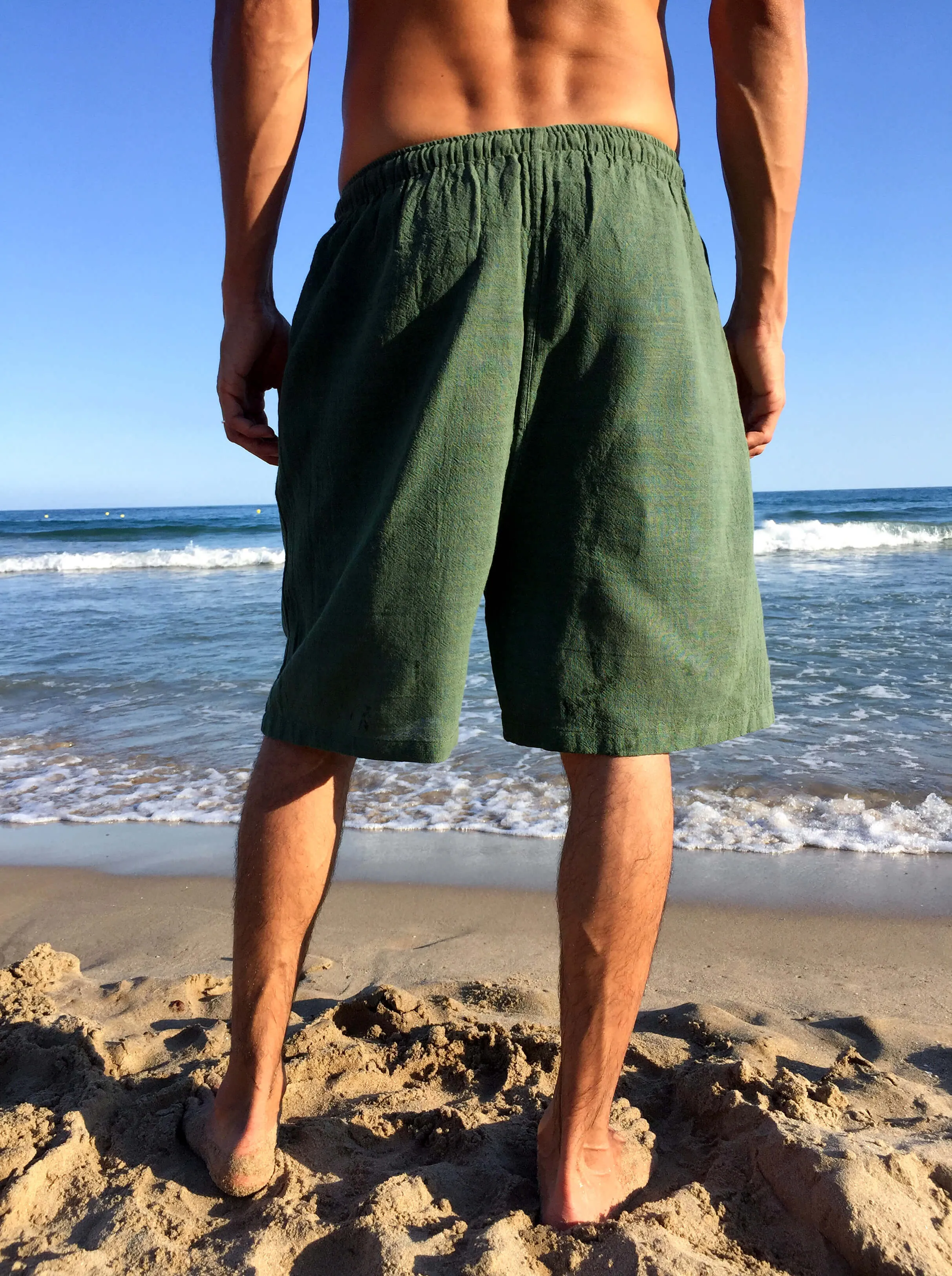 Raw Cotton Shorts Green