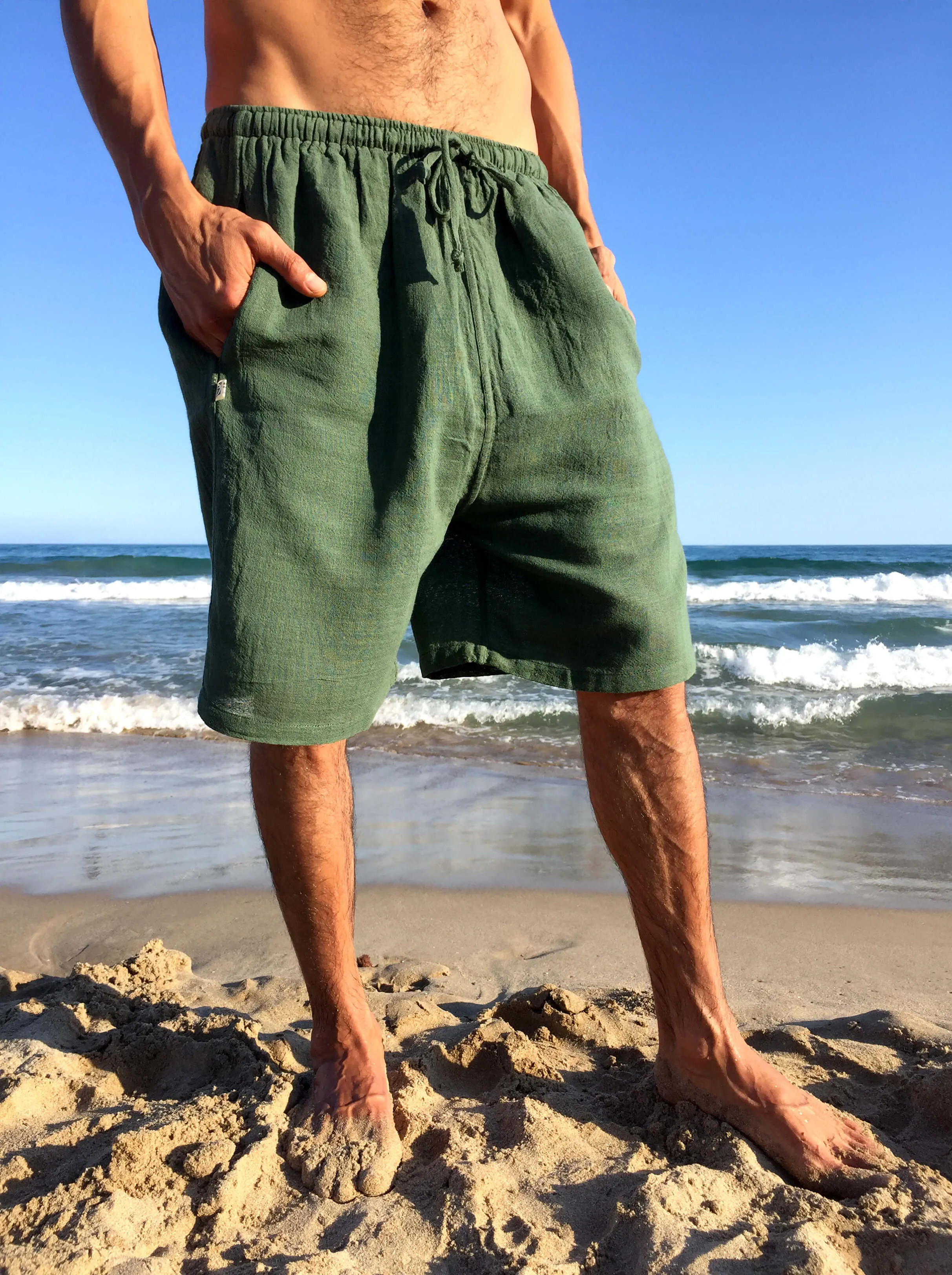 Raw Cotton Shorts Green