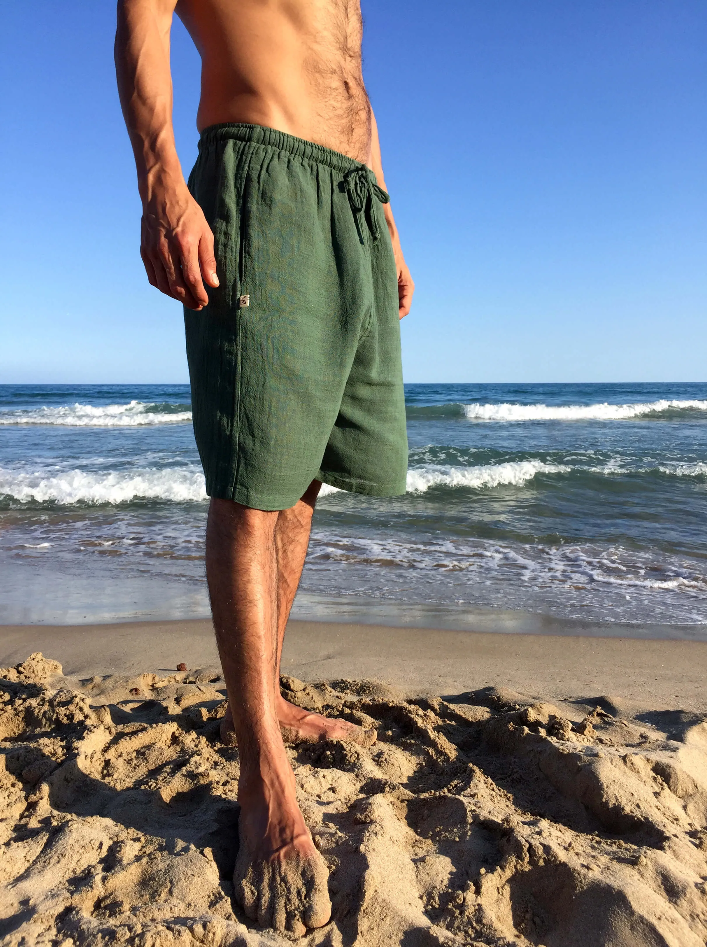 Raw Cotton Shorts Green