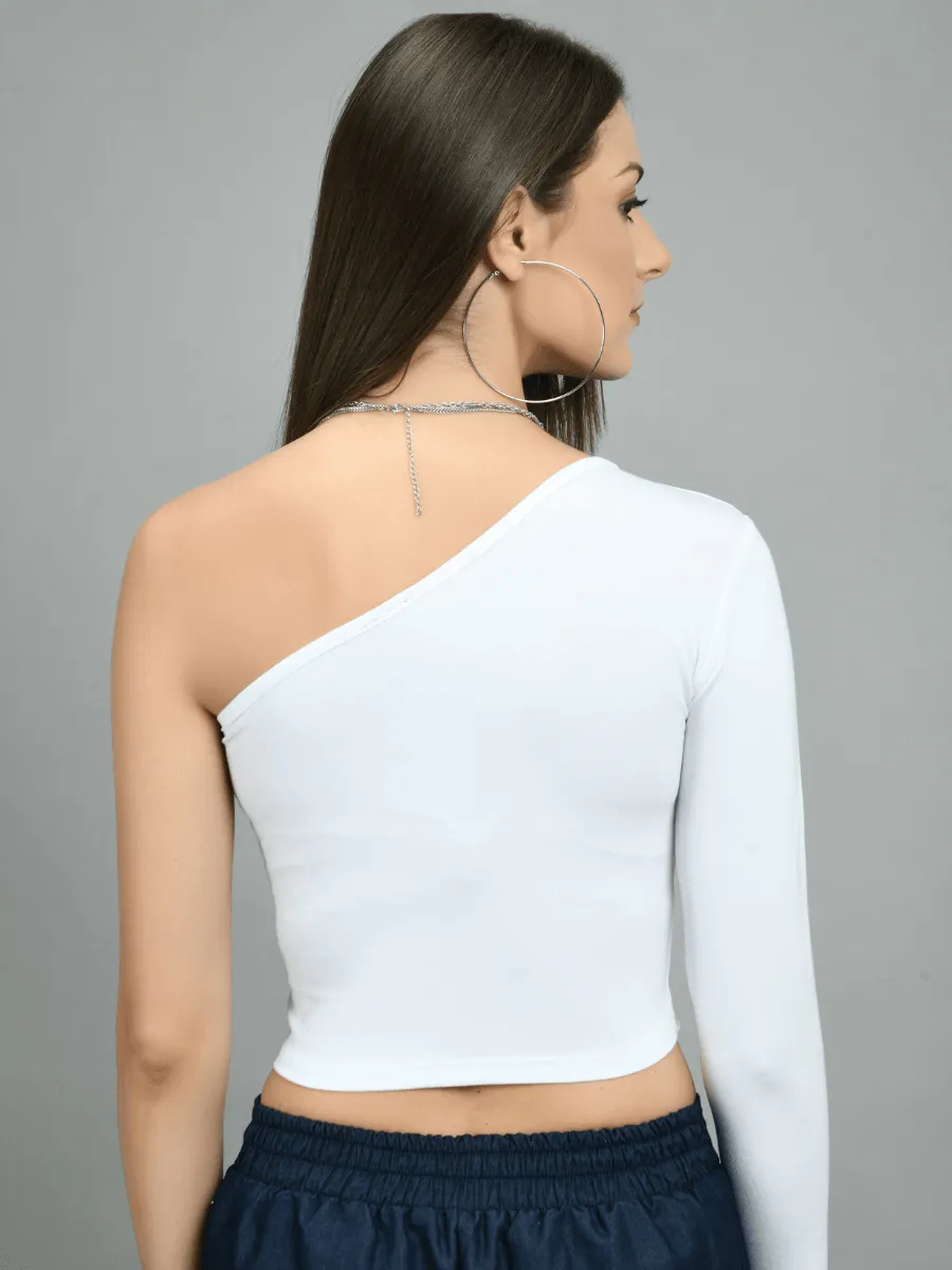 Regan White One Shoulder Top