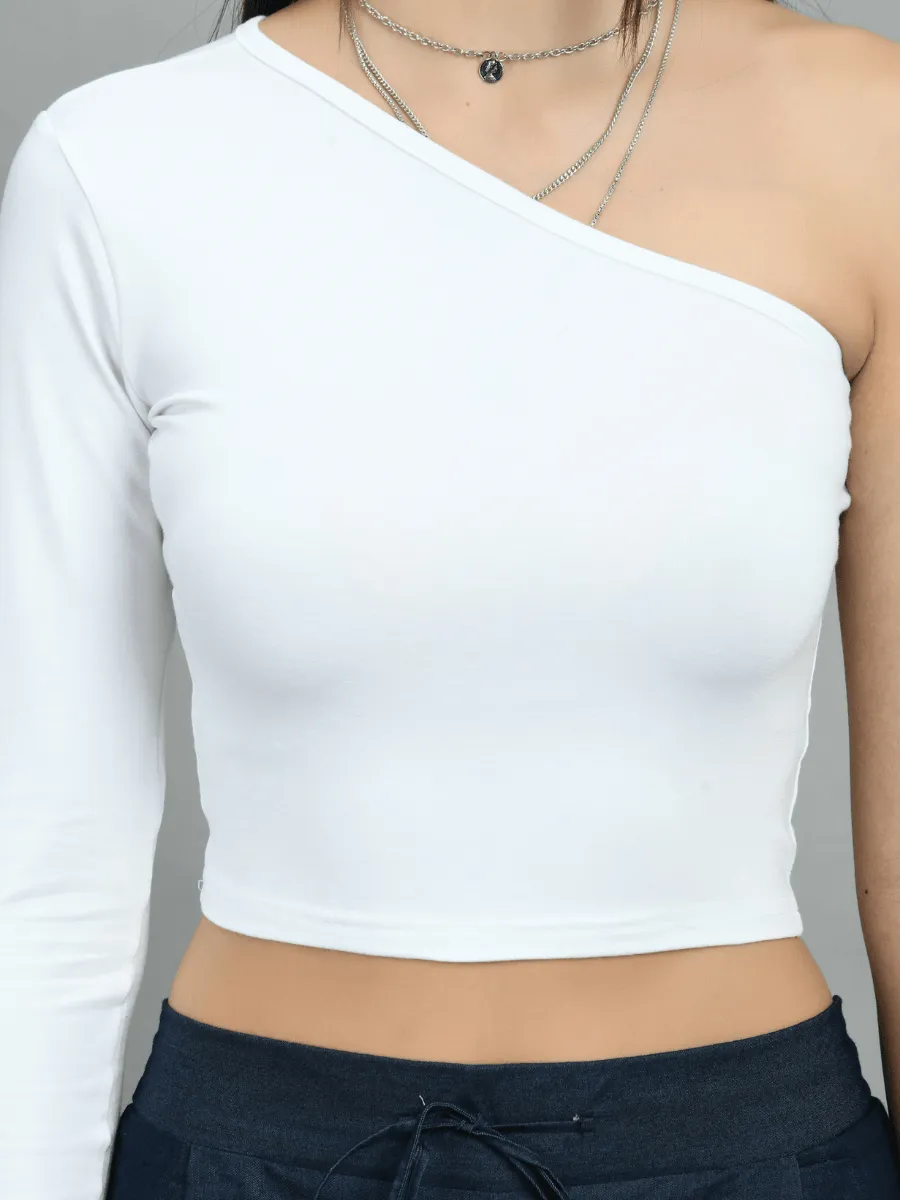 Regan White One Shoulder Top