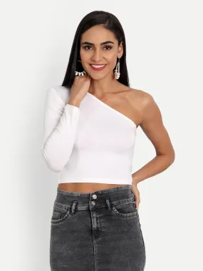 Regan White One Shoulder Top