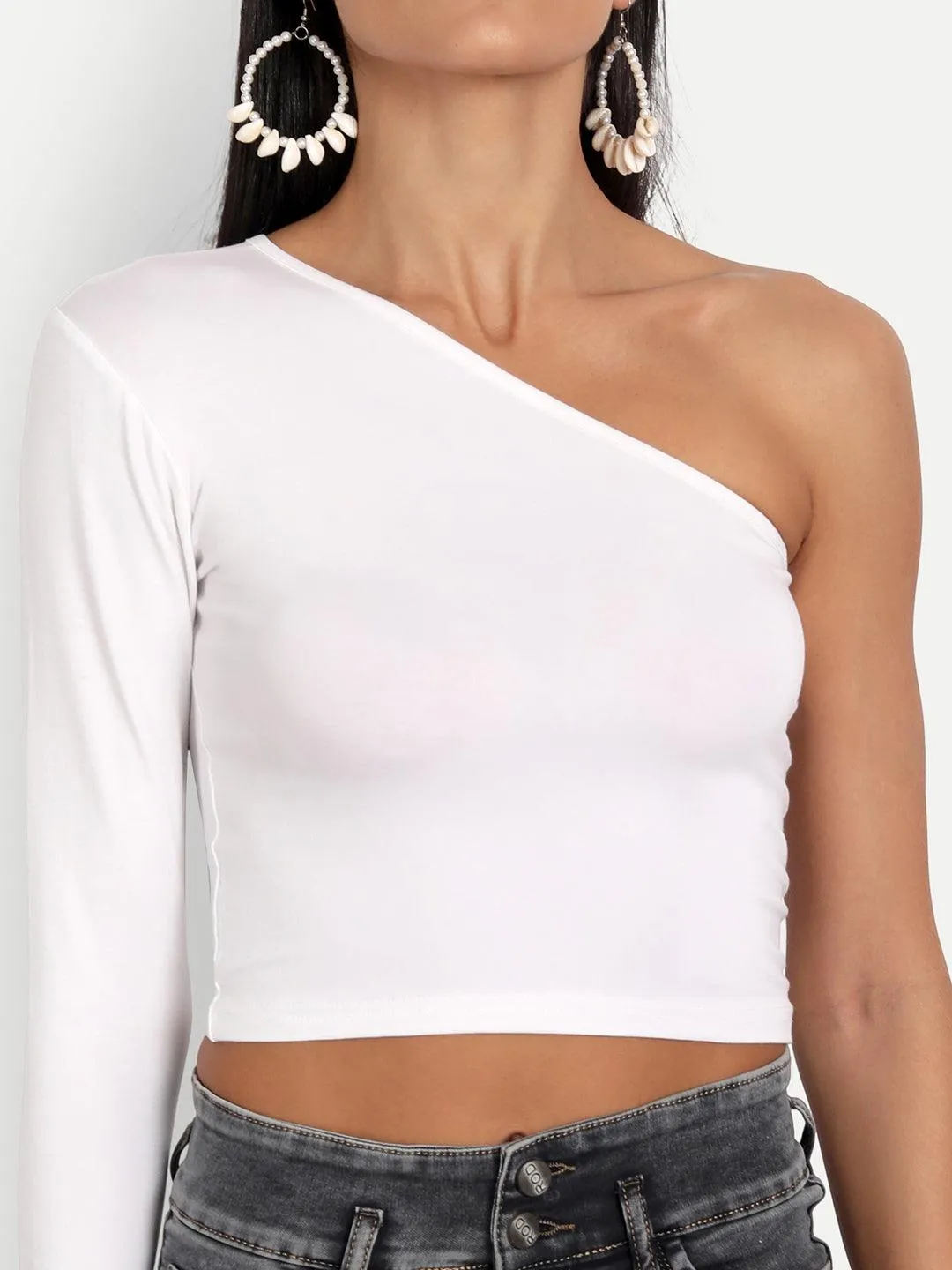 Regan White One Shoulder Top