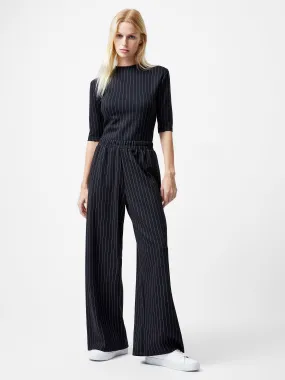 Regina Jersey Pinstripe Wide Leg Trousers