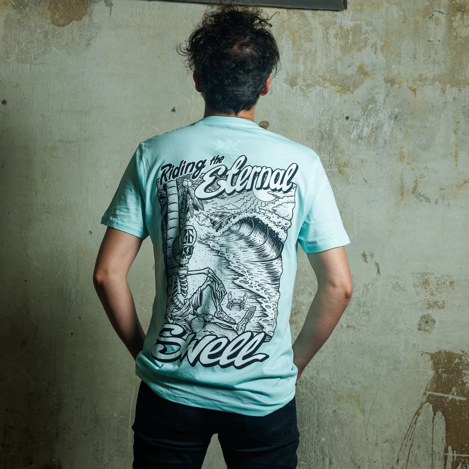 Riding the Eternal Swell (Carribean Blue / Organic Cotton)