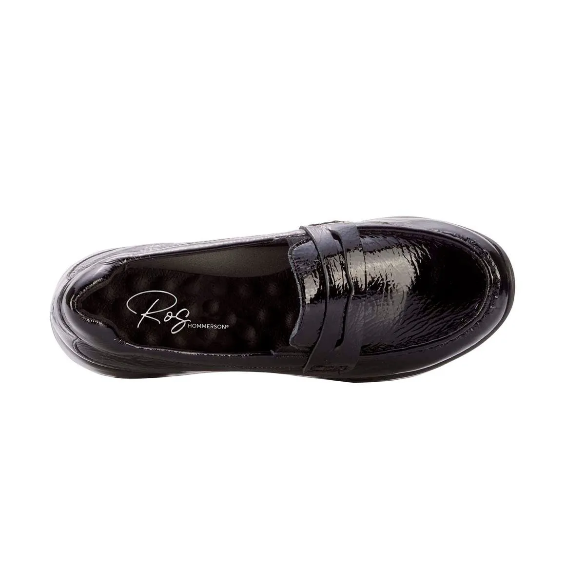 Ros Hommerson Dannon Women's Loafer Slip-on Shoes In Black Patent