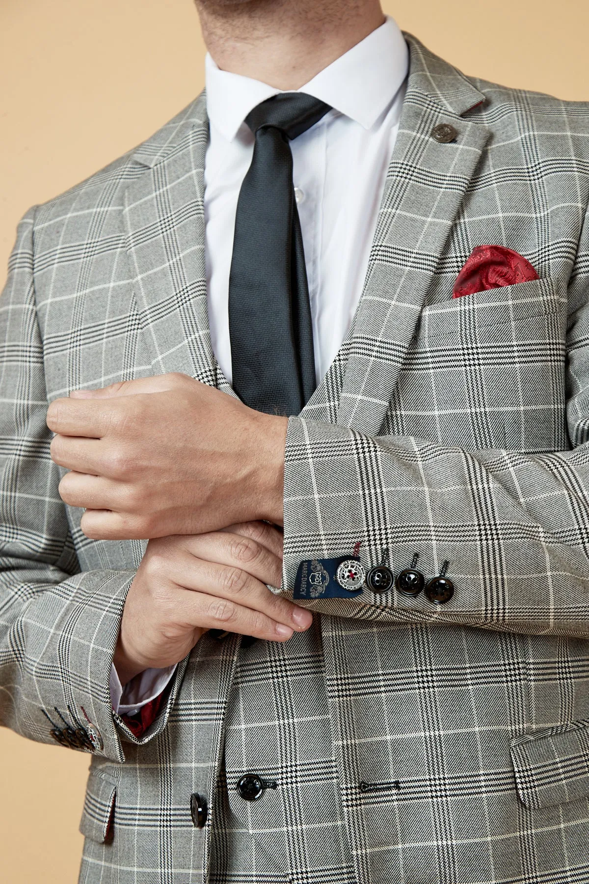 ROSS - Grey Check Three Piece Suit